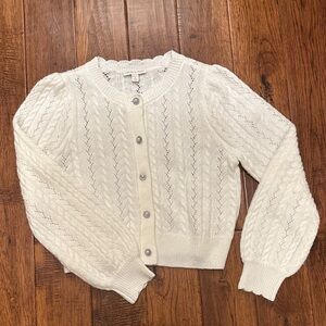 Chelsea & Violet Cream Cable Knit Cardigan
